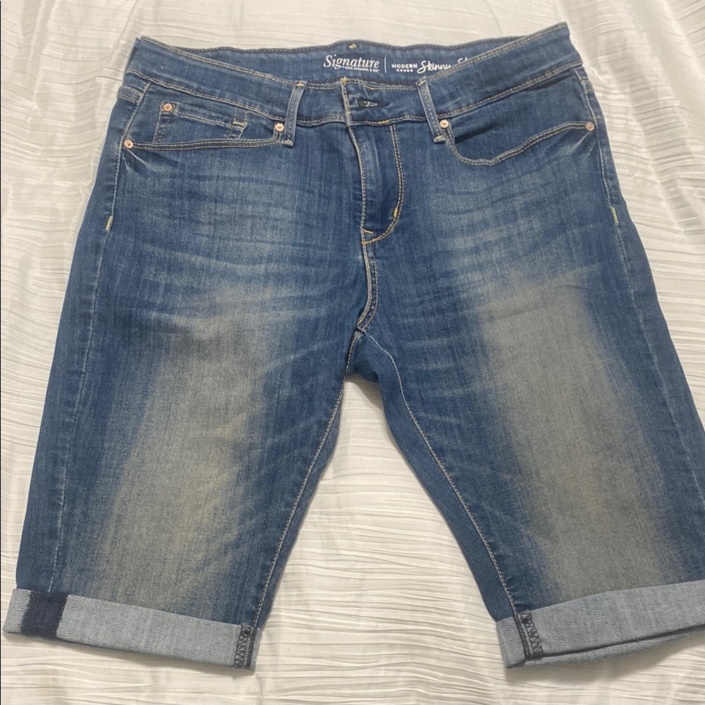 Signature Blue Denim Shorts